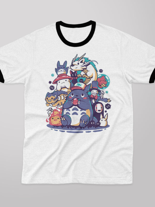 Totoro azul | Camiseta borde negro | Ghibli