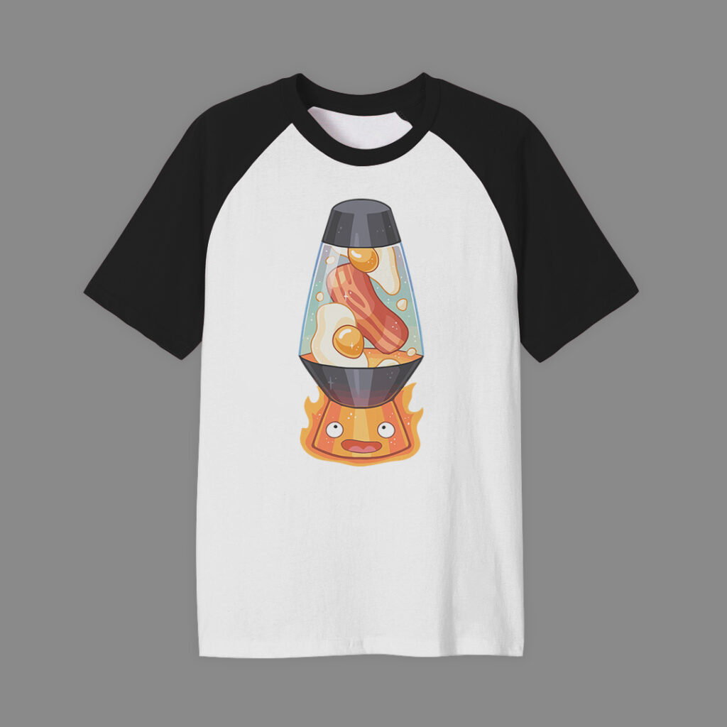 Calcifer lampara | Camiseta manga negra | Ghibli