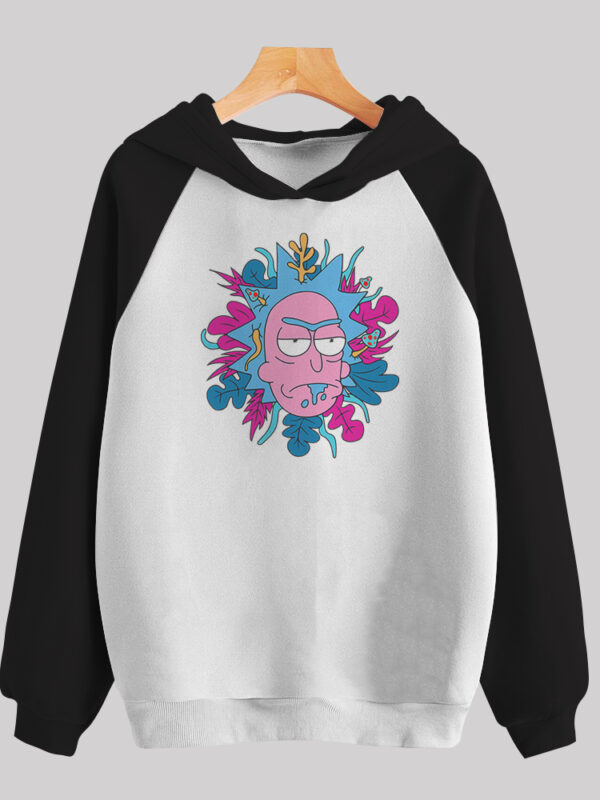 Psychodelic | Hoddie blanco mangas negras | Rick and Morty