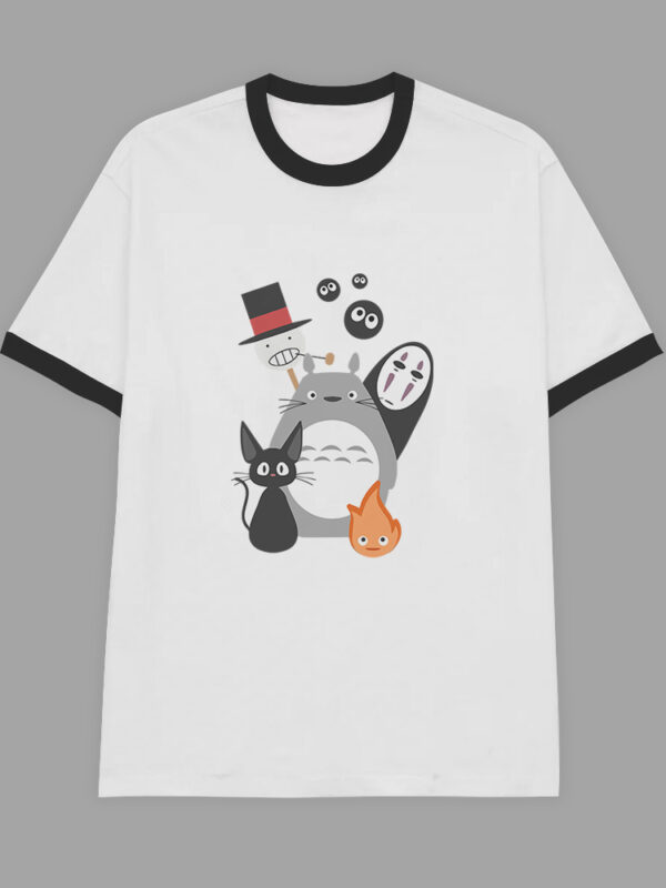 Totoro friends | Camiseta borde negro | Ghibli