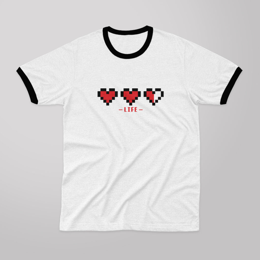 Life Heart | Camiseta borde negro | Zelda