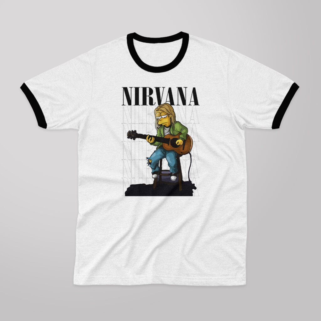 Bart Cobain | Camiseta borde negro