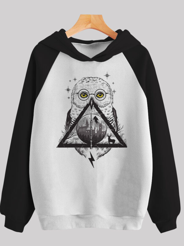 Lechuza | Hoddie blanco manga negra | Harry Potter