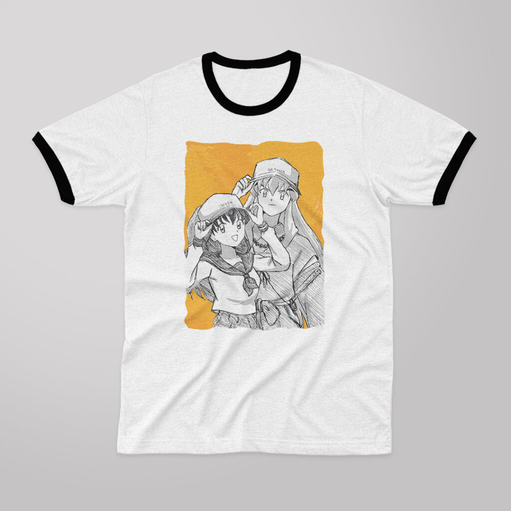 Inuyasha y Kahome | Camiseta borde negro
