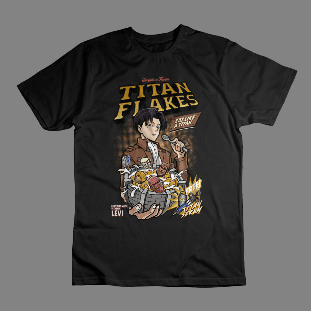 Levi Cereal | Camiseta Color | Shingeki no Kyojin - Imagen 3