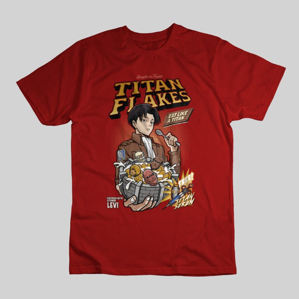 Levi Cereal | Camiseta Color | Shingeki no Kyojin