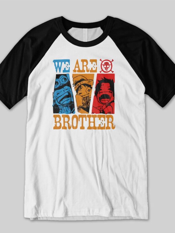 We are brothers | Camiseta manga negra | One piece