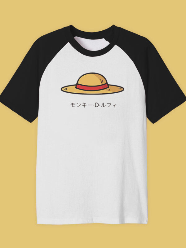 Sombrero de Luffy | Camiseta manga negra | One piece