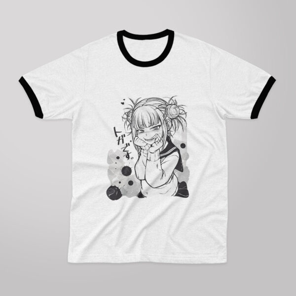 Toga Himiko fangs | Camiseta borde negro | Boku no hero academia