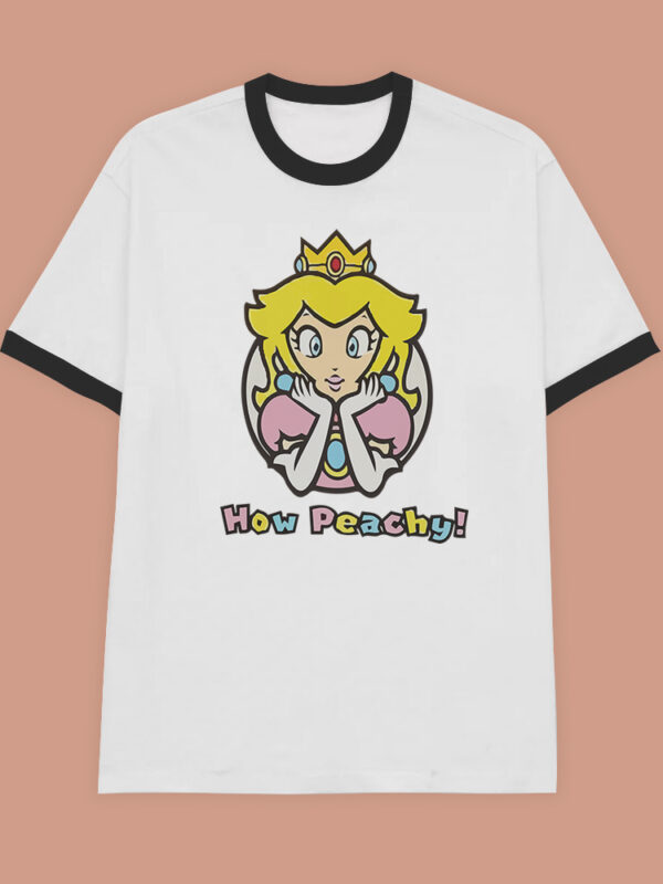 How Peach | Camiseta borde negro | Mario Bros.