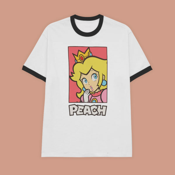 Peach | Camiseta borde negro | Mario Bros.