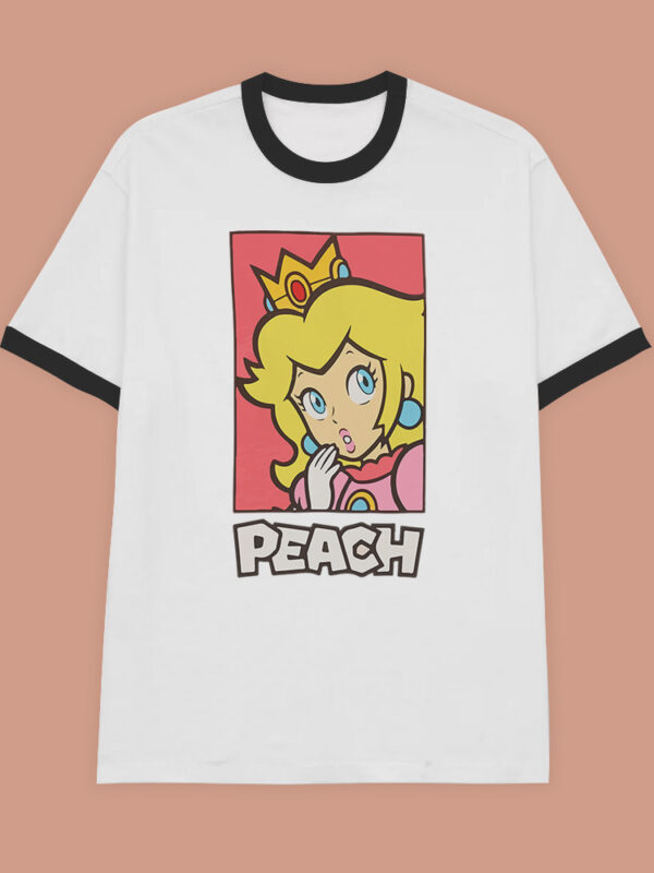 Peach | Camiseta borde negro | Mario Bros.