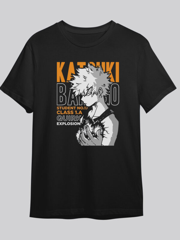 Bakugo| Camiseta negra | Boku no hero academia