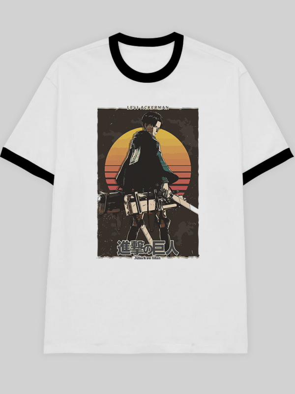 Levi Ackerman | Camiseta borde negro | Shingeki no Kyojin