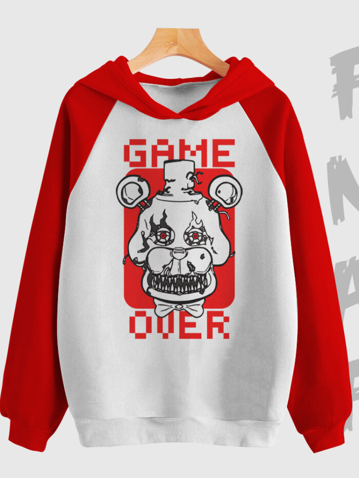 Game Over | Hoddie blanco manga roja | Five Nights at Freddy's