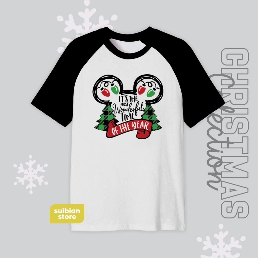 Mickey Christmas| Camiseta manga negra | Navidad