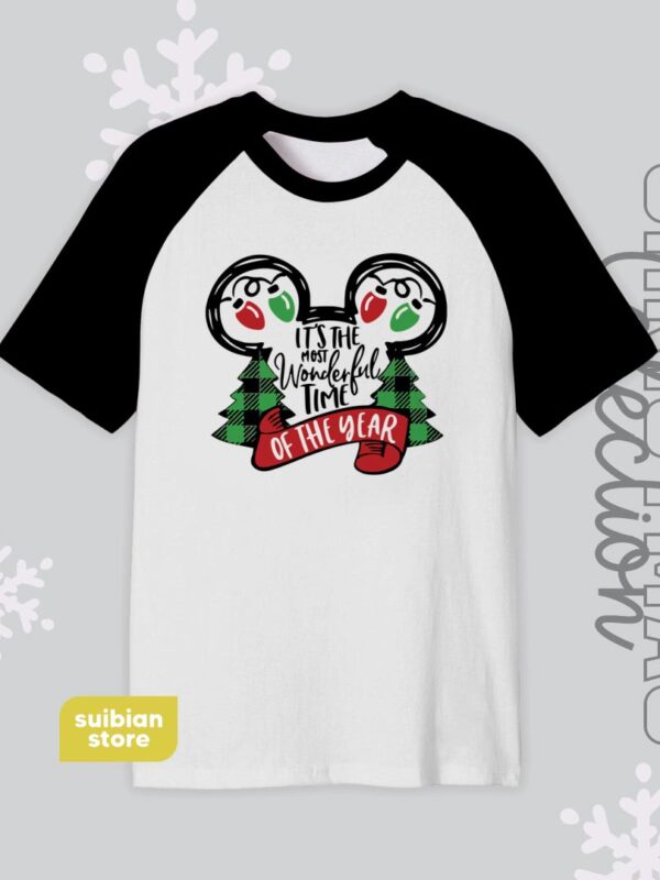 Mickey Christmas| Camiseta manga negra | Navidad