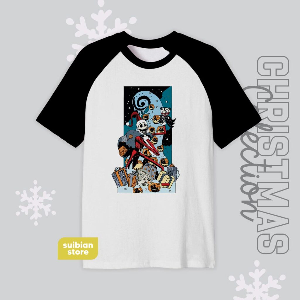 Jack Christmas | Camiseta manga negra | Navidad | Jack Skellington