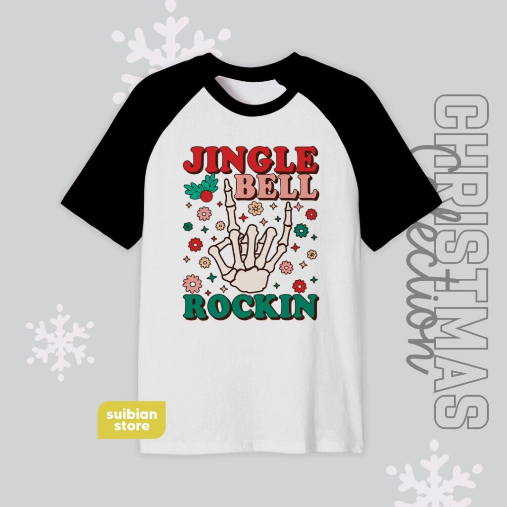 Jingle Rock | Camiseta manga negra | Navidad