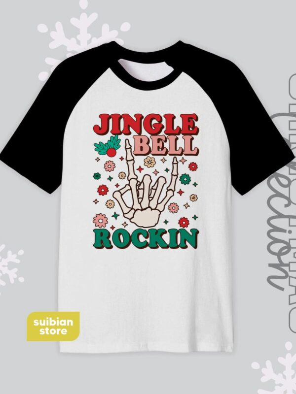 Jingle Rock | Camiseta manga negra | Navidad