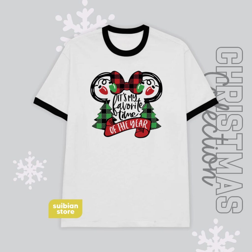 Minnie Christmas | Camiseta bordes negros | Navidad