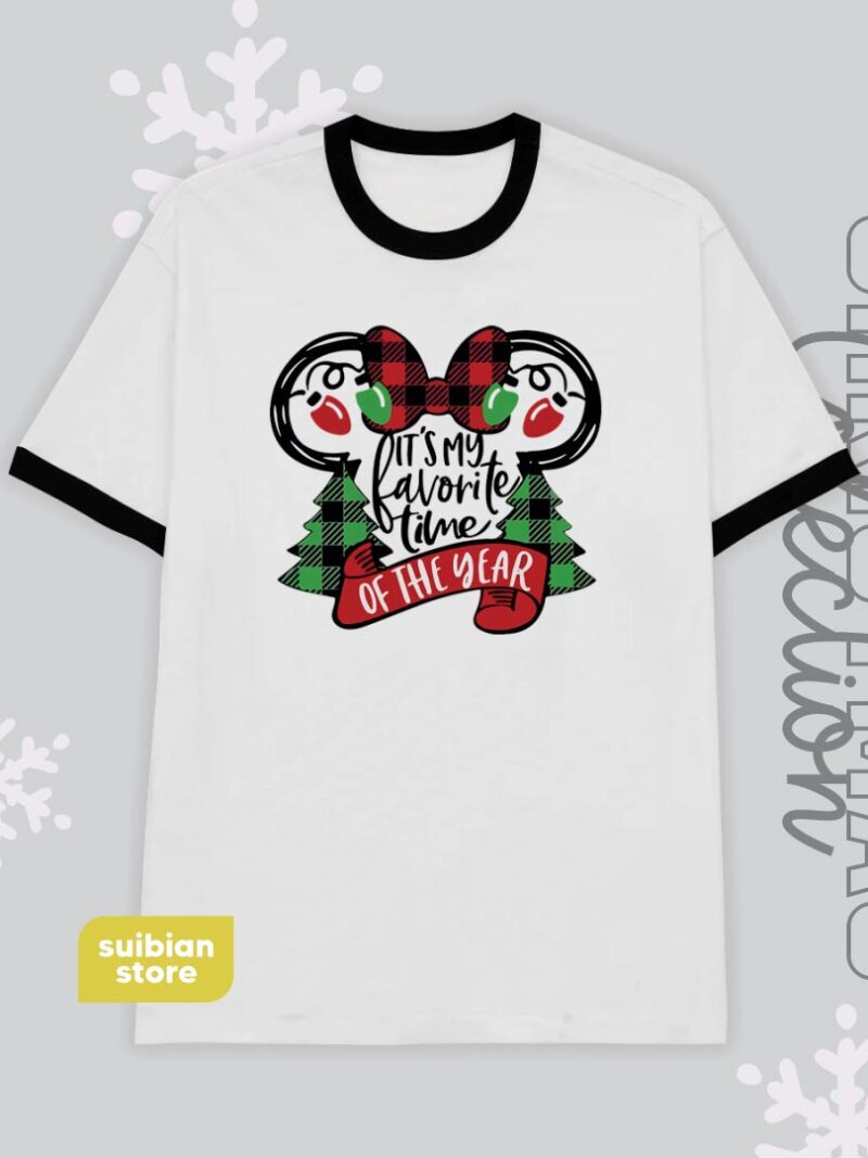 Minnie Christmas | Camiseta bordes negros | Navidad