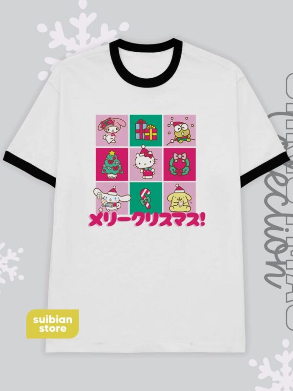 Hello Kitty & Friends Christmas | Camiseta bordes negros | Navidad