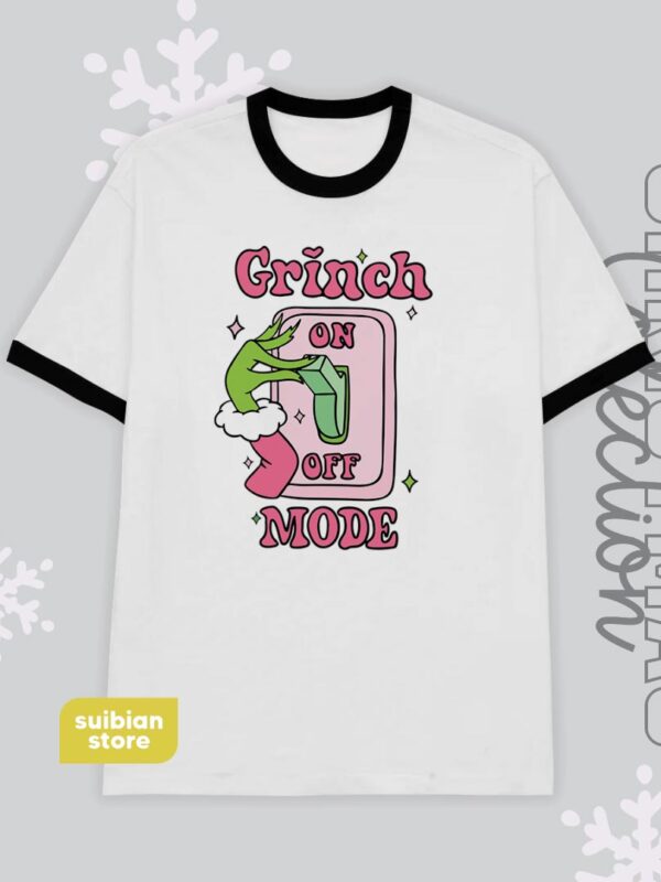 Grinch mode ON | Camiseta bordes negros | Navidad