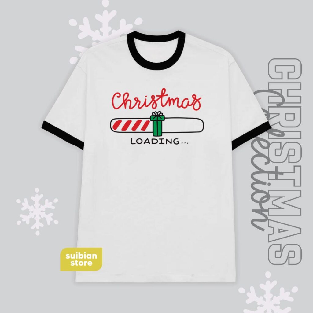 Christmas Loading... | Camiseta bordes negros | Navidad