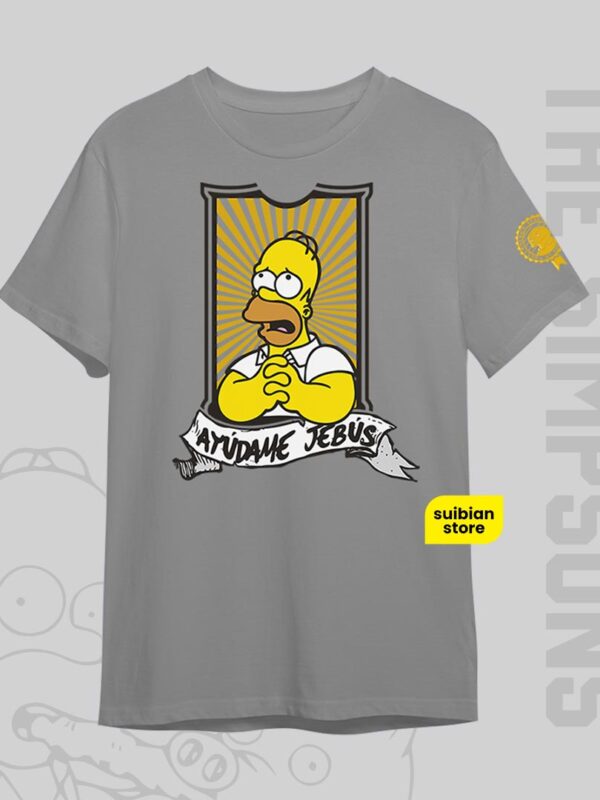 Ayúdame Jebús | Camiseta gris | Los Simpsons