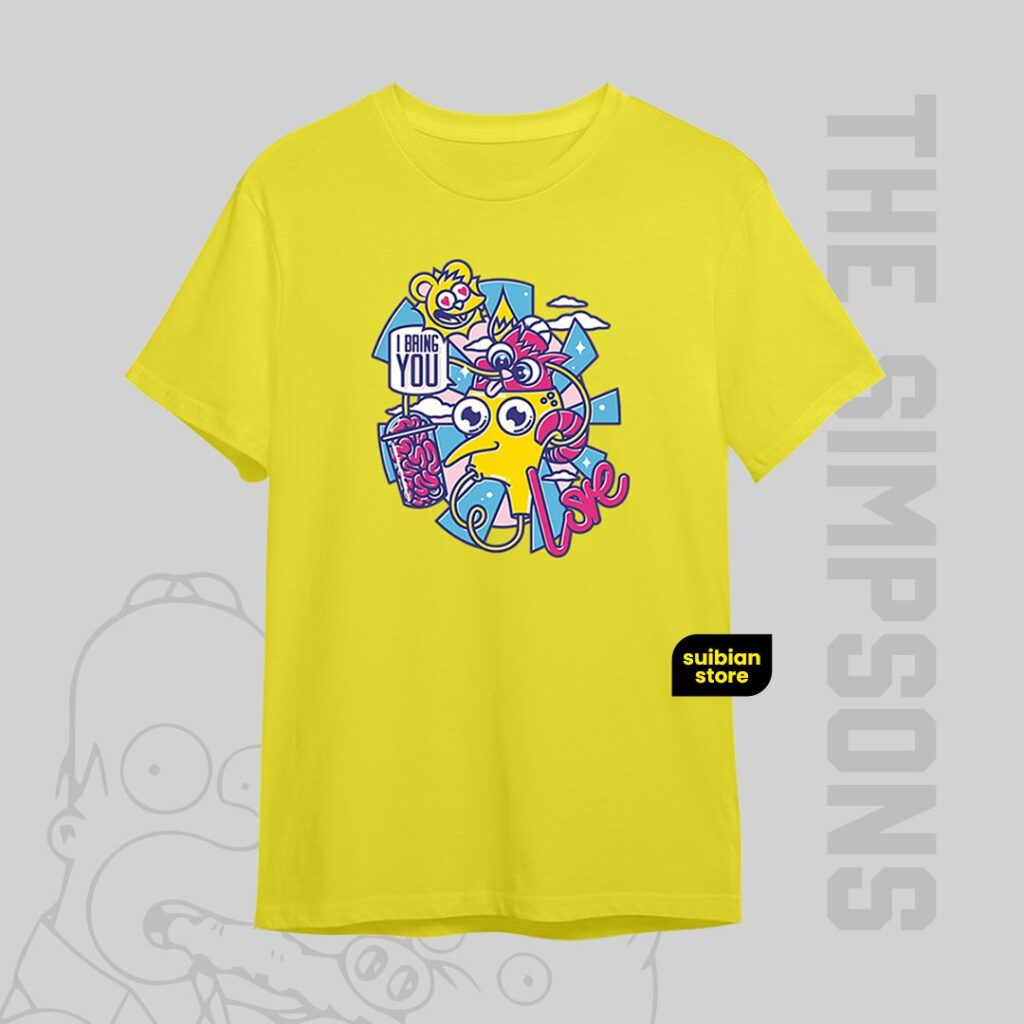 Love Juice| Camiseta amarilla | Los Simpsons