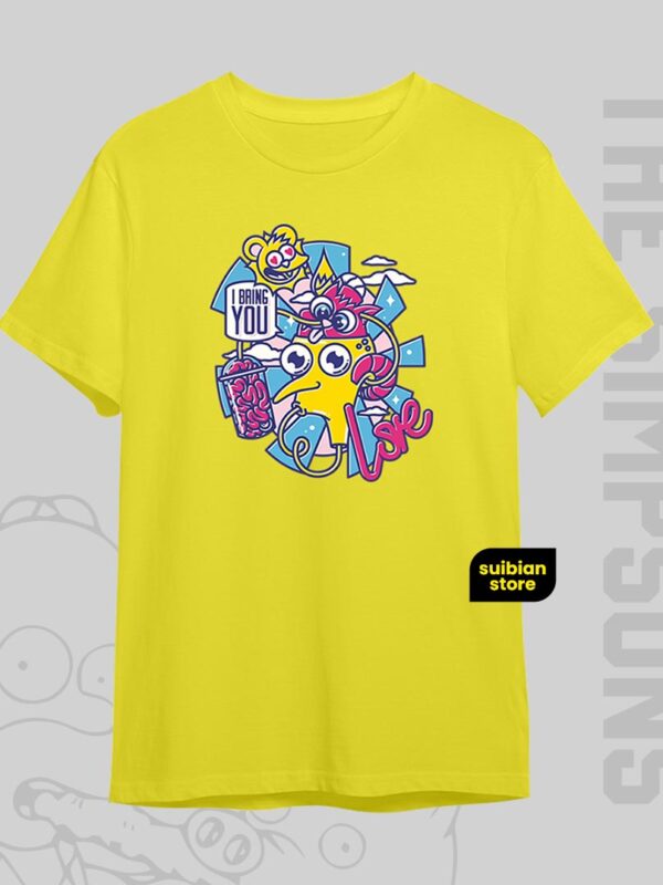 Love Juice| Camiseta amarilla | Los Simpsons