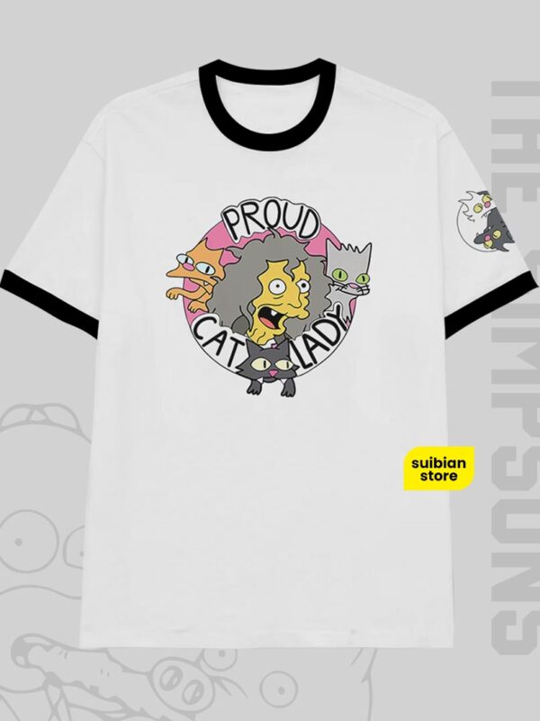 Lady Cat | Camiseta borde negro | Los Simpsons