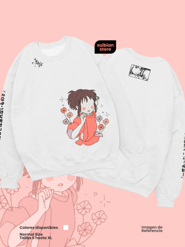 Chihiro flores | Suéter blanco | Ghibli