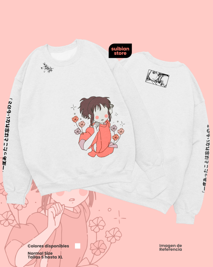 Chihiro flores | Suéter blanco | Ghibli