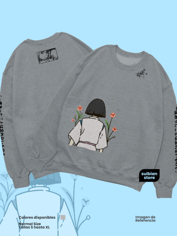 Haku flores | Suéter Gris jaspe | Ghibli