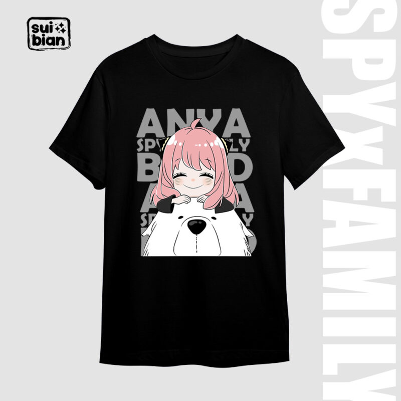 Anya & Bond | Camiseta negra | Spy x Family