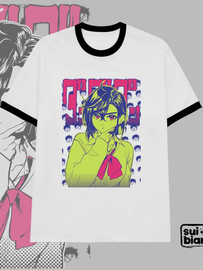 Momo Ayase | Camiseta borde negro | Dan Da Dan