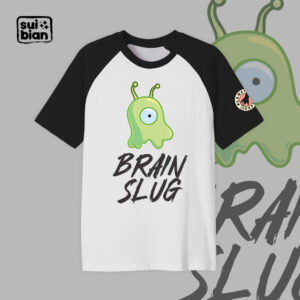Brain Slug | Camiseta manga negra | Futurama