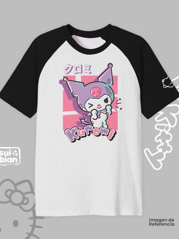 Kuromi | Camiseta manga negra | Sanrio
