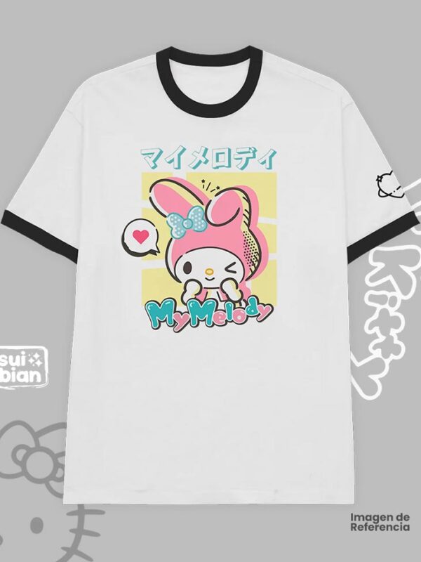 My Melody | Camiseta borde negro | Sanrio