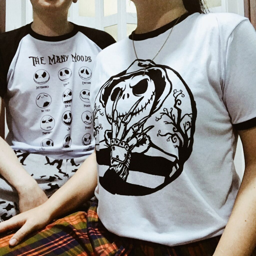 Many Moods of Jack | Camiseta manga negra | Jack Skellington - Imagen 2