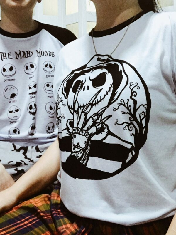 Many Moods of Jack | Camiseta manga negra | Jack Skellington