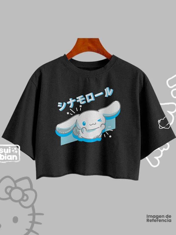 Cinnamoroll | Croptop Oversize negro | Sanrio