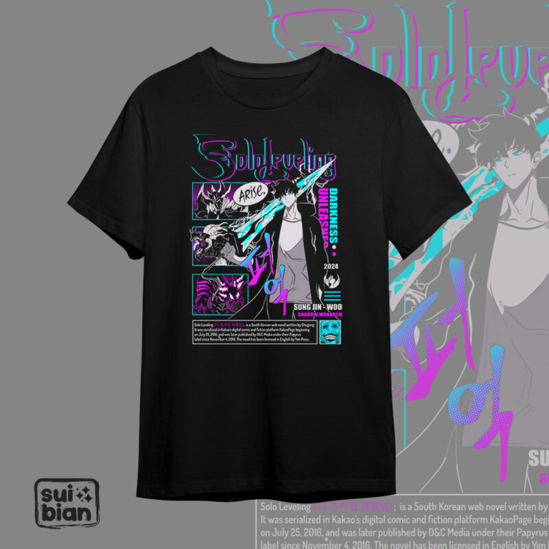 Darkness unleashed | Camiseta negra | Solo leveling
