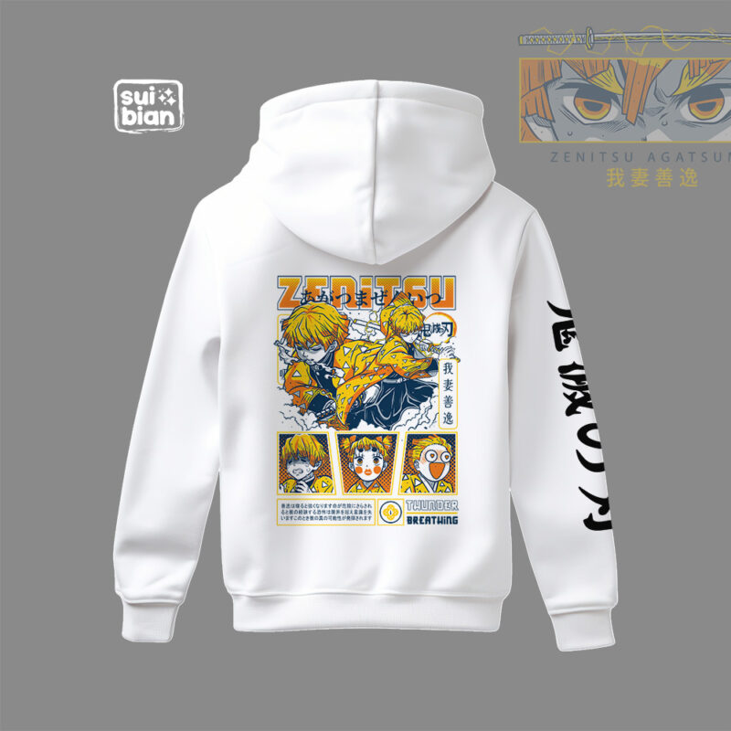 Zenitsu | Hoodie N/B | Kimetsu no Yaiba - Imagen 3