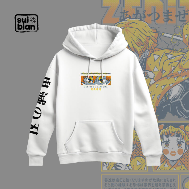 Zenitsu | Hoodie N/B | Kimetsu no Yaiba - Imagen 4