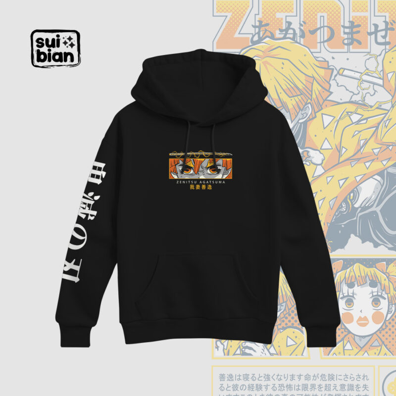 Zenitsu | Hoodie N/B | Kimetsu no Yaiba - Imagen 2