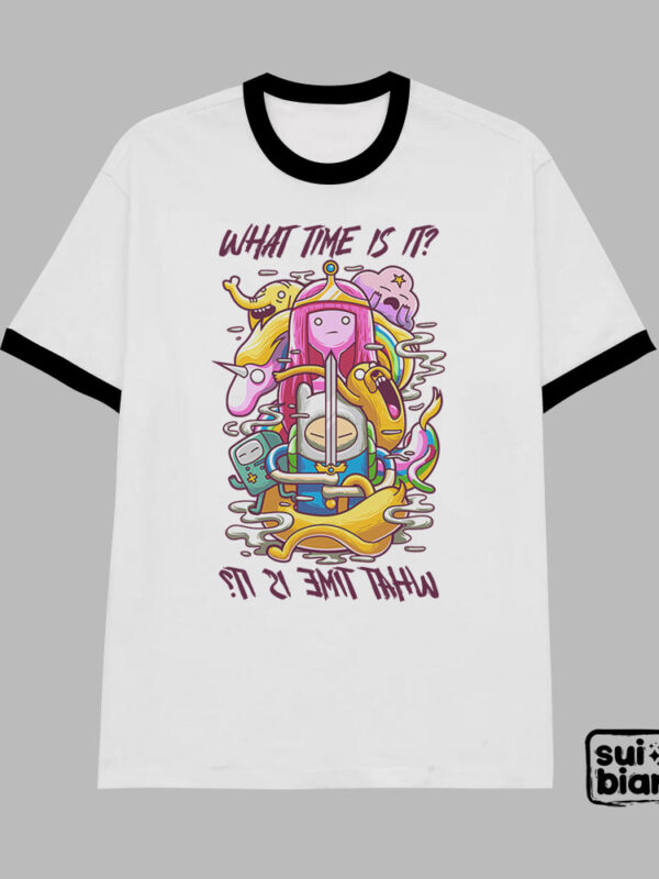 Qué hora es? | Camiseta borde negro | Hora de aventura
