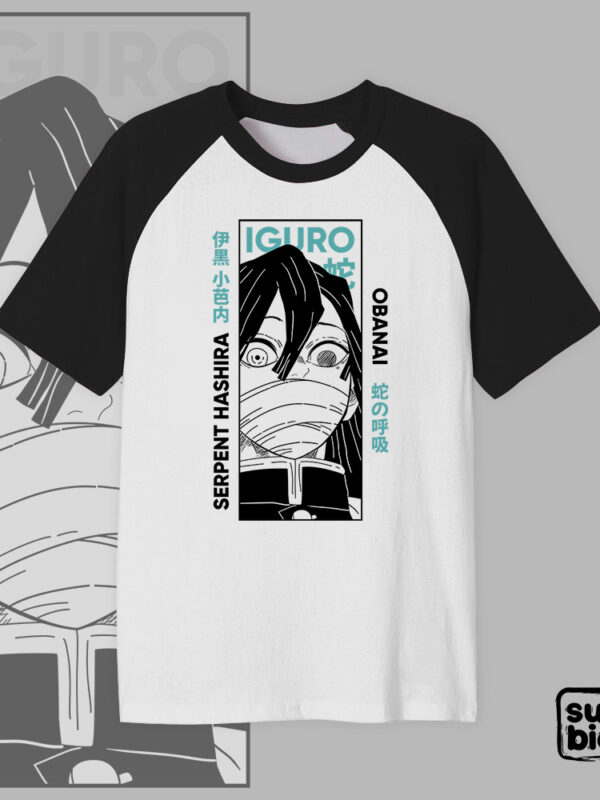 Obanai | Camiseta manga negra | Kimetsu no Yaiba